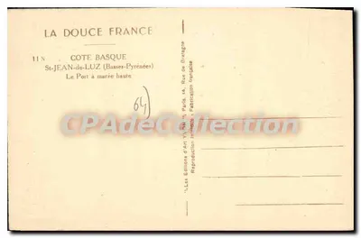 St-Jean-de-Luz — O Porto com maré alta — Les Éditions d'Art Yvon, n° 118 — Verso