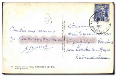 Valle de la Nive — Arneguy — Edición Labouche frères, Toulouse — Reverso