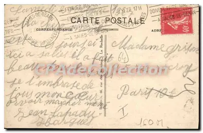 Salies-de-Béarn — A « Mude » Alegoria da Fonte Salgada — editor J. Jacke, n° 12262 — Verso