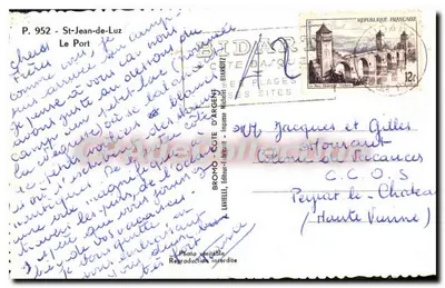 Porto di Saint-Jean-de-Luz — vista dei barche — editore Lavieille, n° 952 — Verso