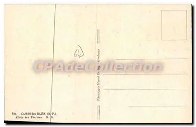 CAMBO-les-BAINS — Avenidas das Termas — Photolypic Mared De B. Bordeaux — Verso