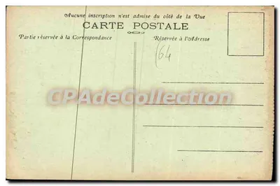 Bilhete postal antigo Ascain BP Place de L'Eglise Hotel de la Rhine ou Pierre Loti se inspirou e escreveu a idílida Ramun — Verso