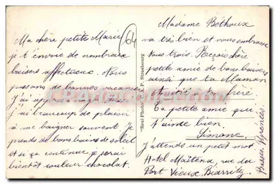 Biarritz — O banho com maré baixa — Editor A.P. Strasbourg, n°18 — Verso