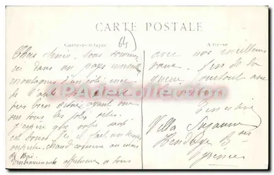 Hendaye — Widok na Monte Haya lub Trzy Korony — wydawca nieznany — Rewers