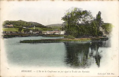 Béhobie — A Ilha da Conferência onde foi assinado o Tratado dos Pirineus — Coleções ND Phot