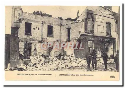 Betz (Oise) após o bombardeio — editor EID