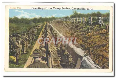 Range Pits — Camp Sevier, Greenville, S.C. — Verlag R.A.H.A.