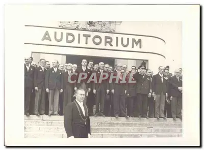 Offizielle Fotografie der offiziellen Reise des Herrn Präsidenten der Republik nach Bordeaux am 13. Juni 1948 Präsidentengruppe Messe