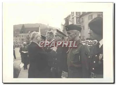FOTO Viagem oficial do Sr. o Presidente da República à Savoia Maio 1947 Auriol a Annecy Militares Revillard