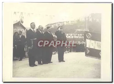 FOTO Offizielle Reise von Herrn dem Präsidenten der Republik nach Savoie Mai 1947 Auriol nach Dortan Fahne