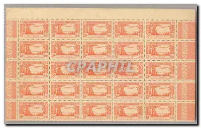 Dahomey FEUILLE COMPLETA DE 100 TP Poste Aerienne 5 6f90 Vermelho laranja ** Excelente estado