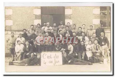 Sens CArte photo 4eme Regiment d'infanterie 10e companie (c'est du 4 au jus) TOP