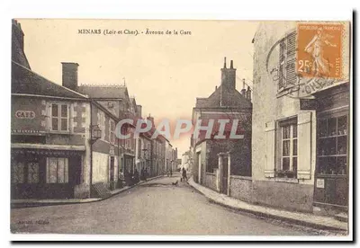 Menars (Loir-et-Cher) — Avenida da Estação — editor Avard