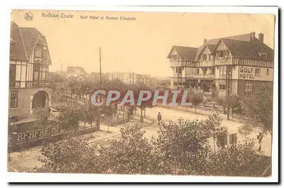Knocke-Zoute — Hotel de Golfe e Avenida Elisabeth — editor MS