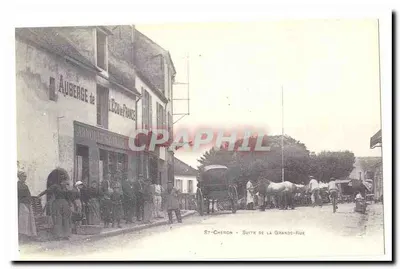 St Cheron Bilhete postal antigo Sequência da grande rua (reprodução)