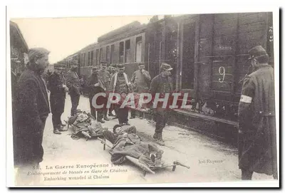 Перевозка раненых в железнодорожной станции Шалон — Европейская война 1914 — Hot-Express