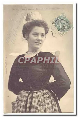 Femme en costume traditionnel — Comment on fait une Grappe Bretonne — Collection VILLARD, Quimper, N° 1