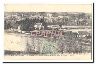 Ligugé (Vienne) — A Vila e a Abadia de São Martinho (visão tirada do Coteau St-Félix) — Coteau St-Félix