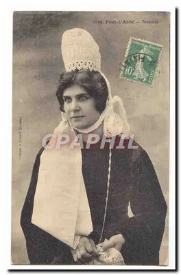 Mulher em traje tradicional — PONT-L'ABBÉ — Bredense — editor Villard & Cie, n° 6