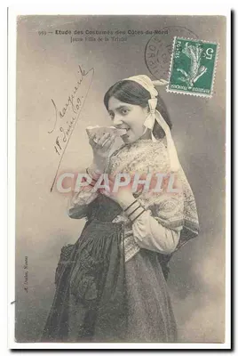 Joven muchacha de la Trinité — Estudio de los Vestidos de las Côtes-du-Nord — M. Dardan, Nantes