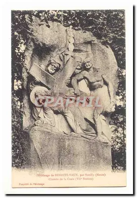 Peregrinação de BENOITE-VAUX, por Souilly (Meuse) — Caminho da Cruz (VIIa Estação) — Propriedade de l'Alérinage