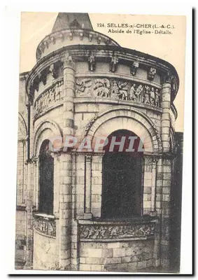 Selles-sur-Cher (Loir-et-Cher) — Abside da igreja — Detalhes. Edição Bachelot.