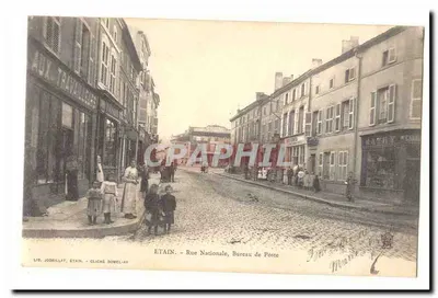 Etain - Rue Nationale, Bureau de Poste — Lib. Jodrillat, Étain, cliché Domel-Ay