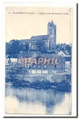 Beaumont (S.-et-O.) — A Igreja vista das margens da Oise — editor não visível