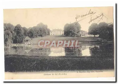 Castelo de Gif (S.-et-O.) — vista com lago e árvores — A. Bourdier, imp.-edit., Versailles