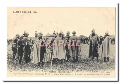 Campaign of 1914 — The Emperor of Germany Wilhelm II and the Great General Staff — To the right, Field Marshal Moltke