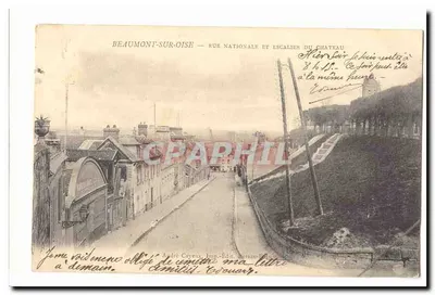 Beaumont-sur-Oise — Rue Nationale e escada do castelo — André Cayeux, Impr.-Édit. Paris-Département