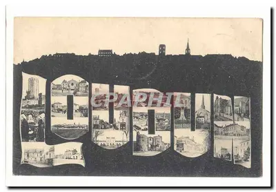 Doue — vista panorâmica com silhuetas de edifícios — editor Graphiphil