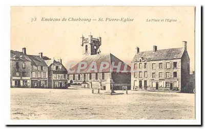 St. Pierre-Eglise — A Praça e a Igreja — Chele G.B.P.