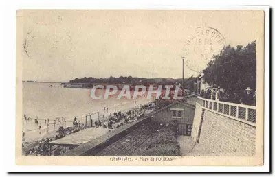 Praia de FOURAS — vista da praia e do cais — n° 17838-15837