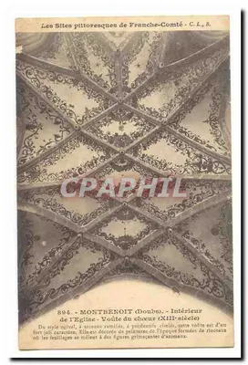 Montbenoît (Doubs) — Interior da igreja — Vórtice do coro (século XIII) — C.L.B. n°394