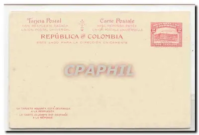 República da Colômbia — Carta postal de resposta paga — editor Union Postale Universelle