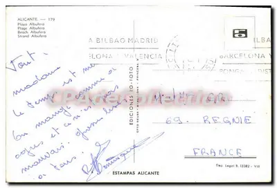 Alicante — Albufera Plajı — Ro-Foto Yayınları, Alicante — Arka yüz