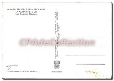 Os Rochos Vermelhos — A Corniche d'Or, Mônaco — Edições La Corniche d'Or — Verso