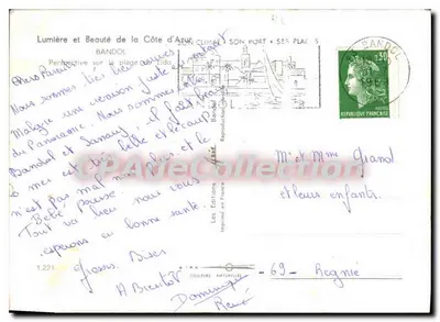 BANDOL — Perspektywa na plażę — Éditions Naturelles — Rewers