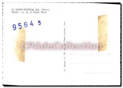 O Mont-Ventoux (Alt. 1914 m.) — visto da Estrada Norte — Edições S.L. 157, Lyon — Verso