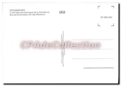 Strasbourg — Astronomiczne zegarowe zegar katedry — Wydawnictwo 'Les Citrons' Strasbourg — Rewers