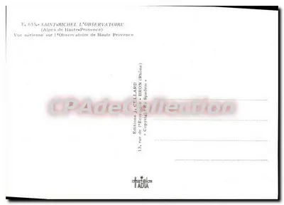 Święty Michał — Obserwatorium Wysokiej Prowansji — Wydawnictwo J. Cellard — Rewers