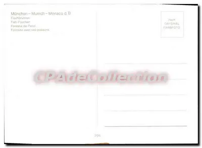 Munique – Fonte dos Peixes – Fonte com seus peixes – CPAdéCollection — Verso