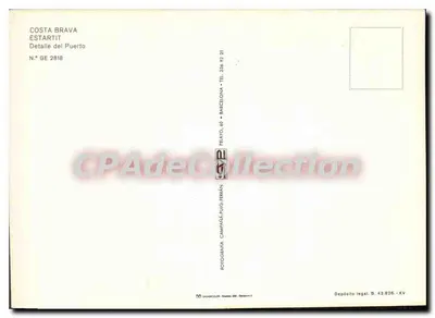 Estartit — Porto — Costa Brava, fotografia da coleção CPAdedeCollection — Verso