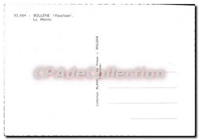 Bollene (Vaucluse) — Urząd Miasta — Kolekcja BLANC — Rewers