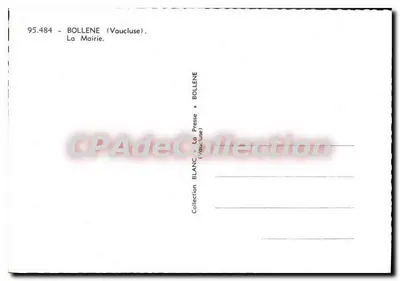 Bollene (Vaucluse) — Miejski Urząd Gminy — Zbiór BLANC — Rewers