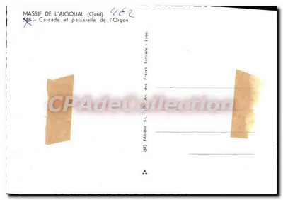 Massif do Aigoual (Gard) — Cachoeira e ponte de Orgon — Éditions S.L. Lyon — Verso