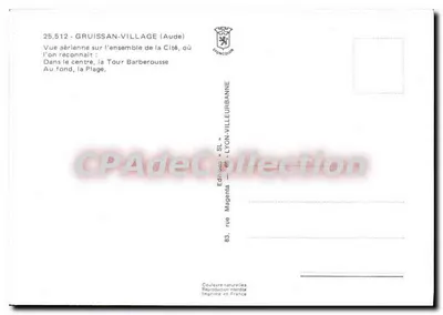 Gruissan-Village (Aude) — Vue aérienne — Éditions SL Lyon-Villeurbanne — Rewers