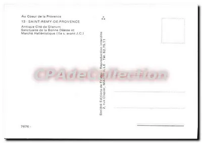 Saint-Rémy-de-Provence — Stara pocztówka — Antyczna Miasto Gla num, Świątynia Dobrotnej Bóstwa — Wydawnictwo Éditions de France, n° 7676 — Rewers