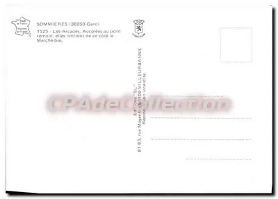 Sommieres — Arcadas romanas — Edições 'SL' Villeurbanne — Verso